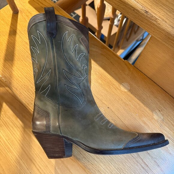 Buttero Boots - distressed - brown leather tips and trim - Gorgeous - Picture 2 of 6